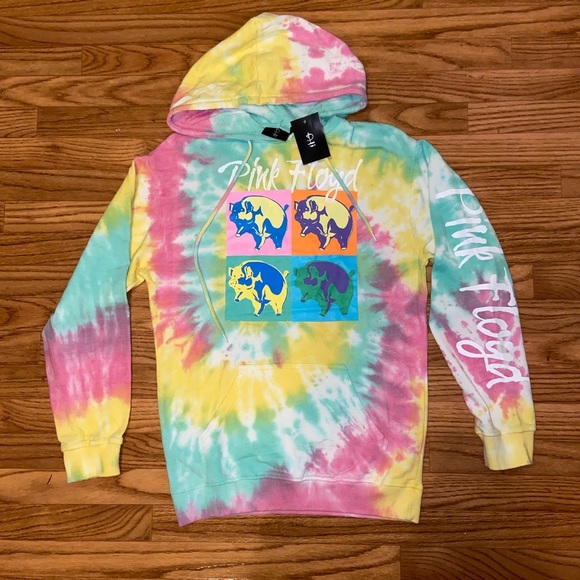 🚨ON SALE!! ⚡️Pink Floyd Tie dye Animals Pullover Hoodie⚡️ - Picture 1 of 5